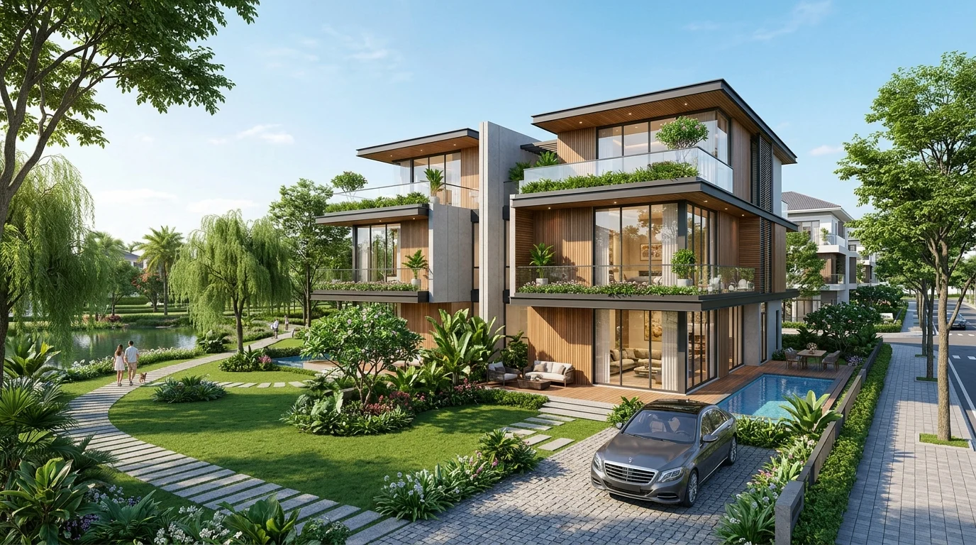 Phối cảnh Biệt Thự Ven Công Viên Homie Star