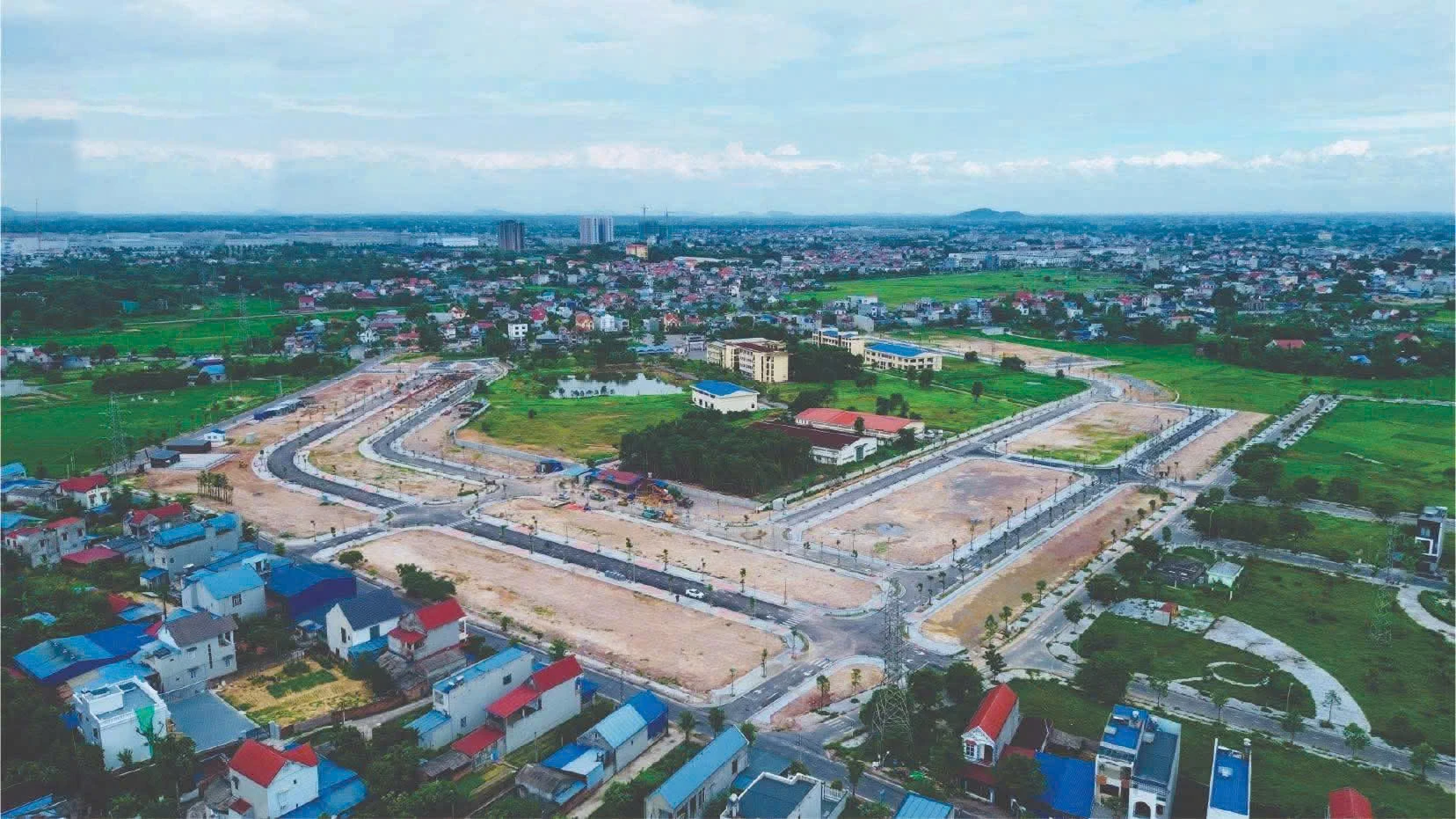 Toàn cảnh thực tế dự án Homie Star Phổ Yên từ trên cao